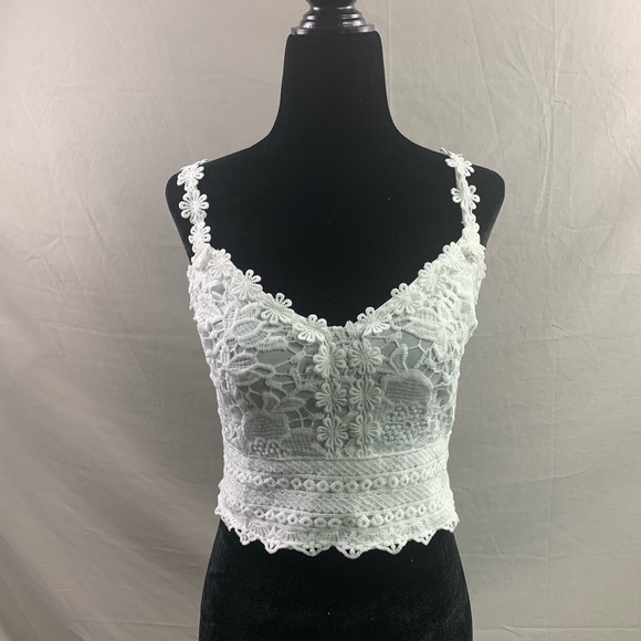 White Guipure Lace Cami Top - Picture 7 of 10